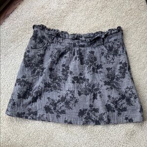 Buttons Black and Gray Mini Skirt